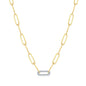 Lightweight Paperclip Chain with 1 Diamond Section