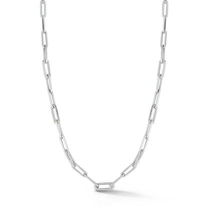 Lightweight Paperclip Chain with 7 Diamond Section