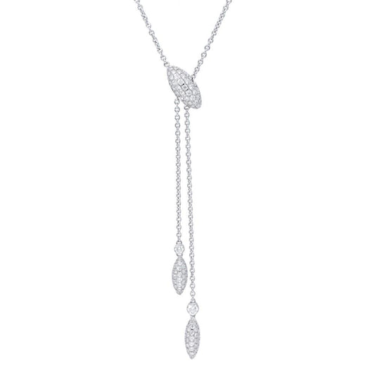 Pave Diamond Marquise Shape Dangle Necklace