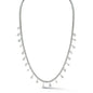 Diamond Tennis Necklace with Multi Shape Diamond Dangles