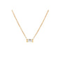 Straight Baguette Diamond Bezel Necklace