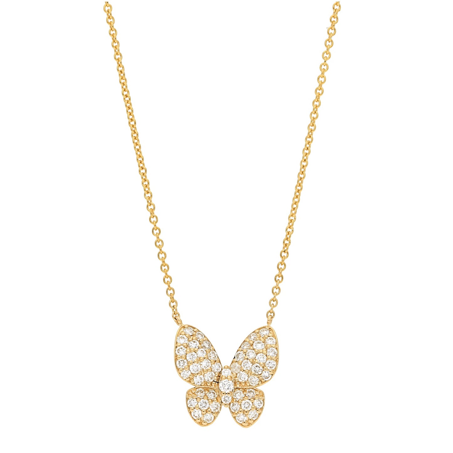 Pave Diamond Butterfly Necklace