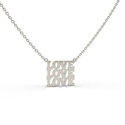 LOVE LOVE LOVE Sterling Silver Pendant