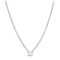 Sideways Asscher Bezel Diamond Necklace