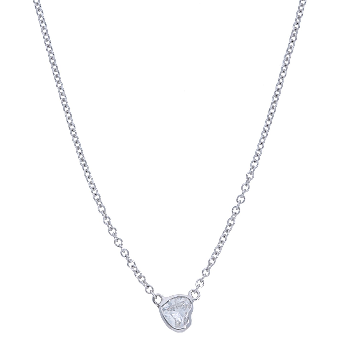 Sideways Heart Bezel Diamond Necklace