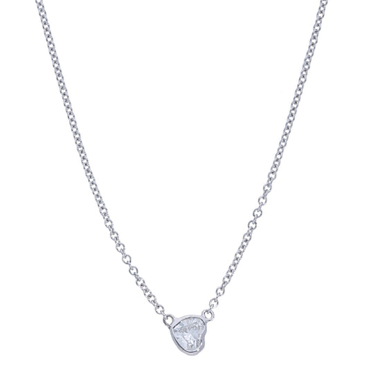 Sideways Heart Bezel Diamond Necklace