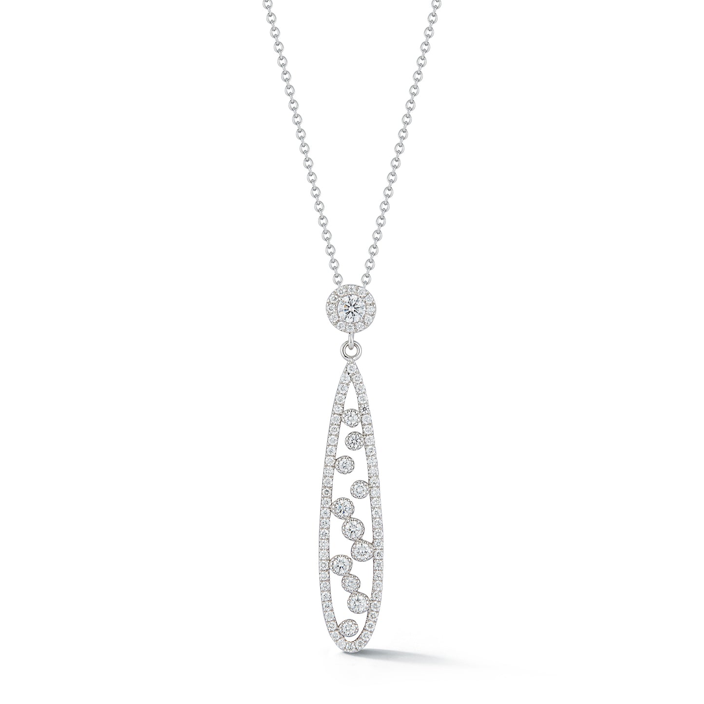 Open Teardrop Diamond Pendant