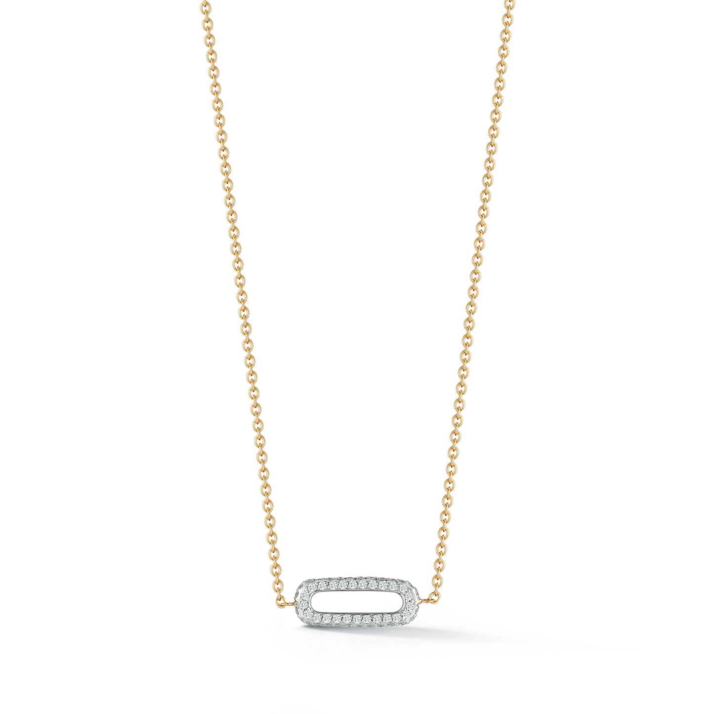 Diamond Paperclip Link Necklace