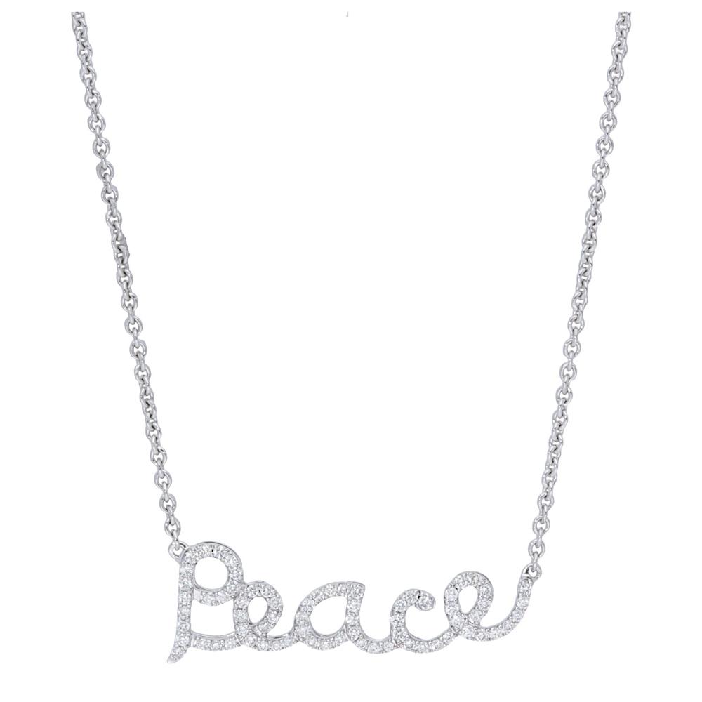 Pave Diamond Peace Necklace