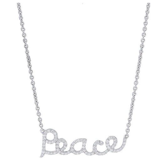 Pave Diamond Peace Necklace