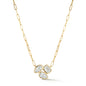 3 Bezel Multi Shape Diamonds with Paperclip Chain Necklace