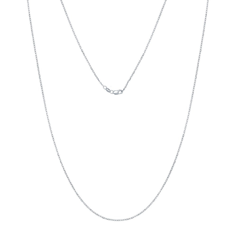 Sterling Silver 1.2mm D-C Cable Chain - Rhodium Plated