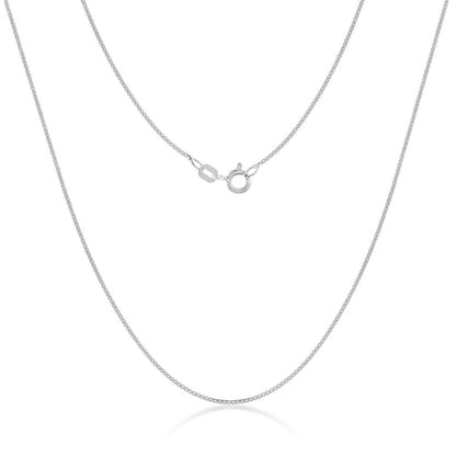 Sterling Silver 0.85mm Box Chain - Rhodium Plated