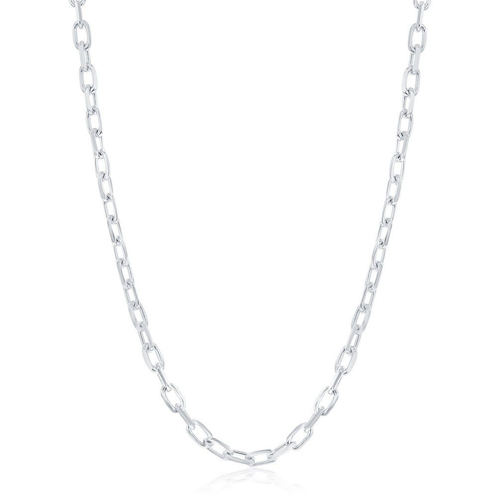 Sterling Silver 4.1mm Anchor Chain - Rhodium Plated