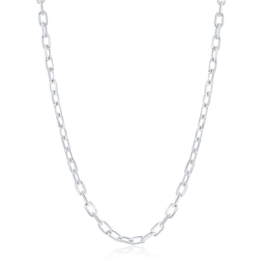 Sterling Silver 4.1mm Anchor Chain - Rhodium Plated