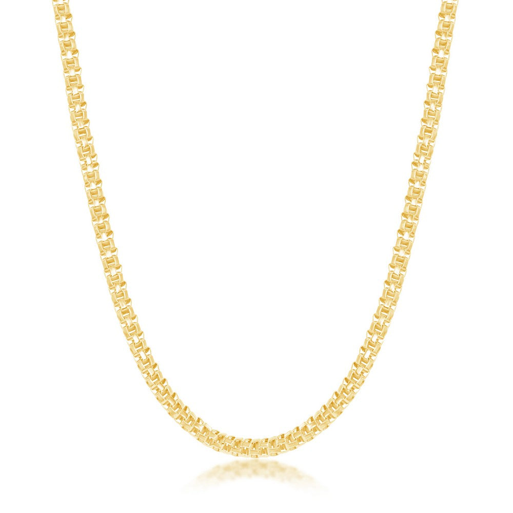 Sterling Silver 3mm Round Coriana Chain - Gold Plated