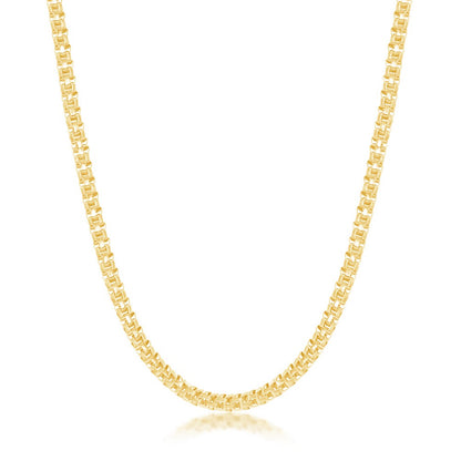 Sterling Silver 3mm Round Coriana Chain - Gold Plated