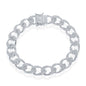 Sterling Silver 10mm Designed Cuban Bracelet