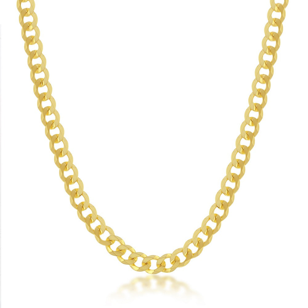 Sterling Silver 4.5mm Cuban Chain - Gold Plated