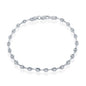 Sterling Silver 4mm Puffed Marina Anklet - Rhodium Plated