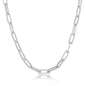 Sterling Silver 5.5MM Paperclip Chain - Rhodium Plated