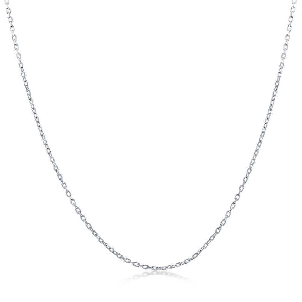 Sterling Silver 1.4mm Diamond Cut Chain - Rhodium Plated