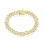 Sterling Silver 10mm Micro Pave Monaco Bracelet - Gold Plated