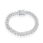 Sterling Silver 10mm Micro Pave Monaco Bracelet - Rhodium