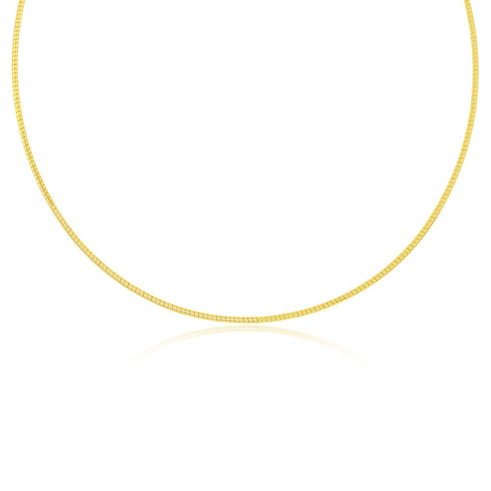 Sterling Silver 2mm Round Omega Chain - Gold Plated