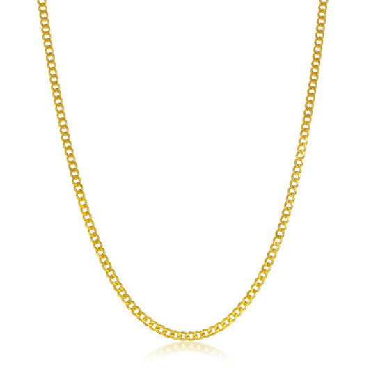 Stering Silver 2mm Curb Chain - Gold Plated