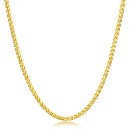 Sterling Silver 2.3mm Franco Chain - Gold Plated