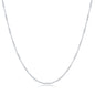 Sterling Silver Diamond-Cut Long Square Beads Chain