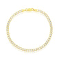 Sterling Silver 4mm Pave Cuban Bracelet - Gold Plated