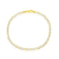 Sterling Silver 3.5mm Pave Marina Bracelet - Gold Plated