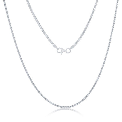 Sterling Silver 1.3mm Franco Chain - Rhodium Plated