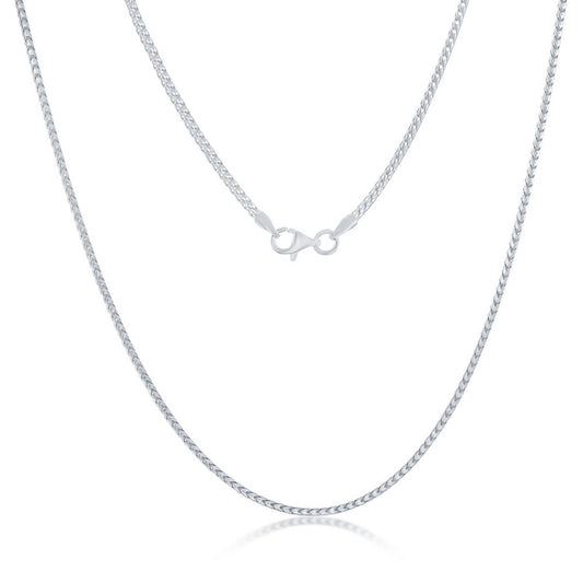 Sterling Silver 1.3mm Franco Chain - Rhodium Plated