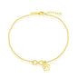 Sterling Silver Infinity with Paw Print Charm Anklet - Gold Plated