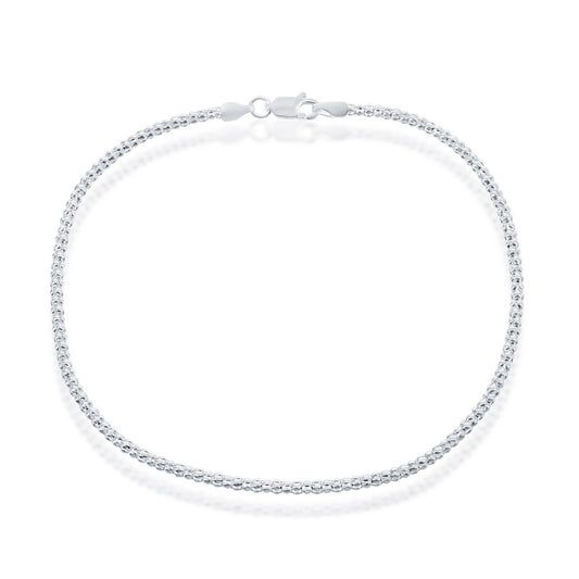 Sterling Silver 2.5mm Popcorn Anklet