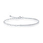 Sterling Silver 2mm Half Tennis & 3.5mm Paperclip Anklet