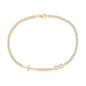 Sterling Silver Infinity & Cross Tennis Anklet - Gold Plated