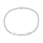 Sterling Silver Infinity & Cross Tennis Anklet