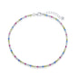 Sterling Silver Multi-Color CZ Tennis Anklet