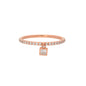 Diamond Pave Band with Dangling Charm Princess cut