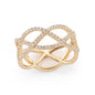 Open Diamond Criss Cross Ring