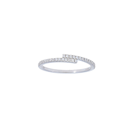 Elegant Two Row Bypass Pave Diamond Band