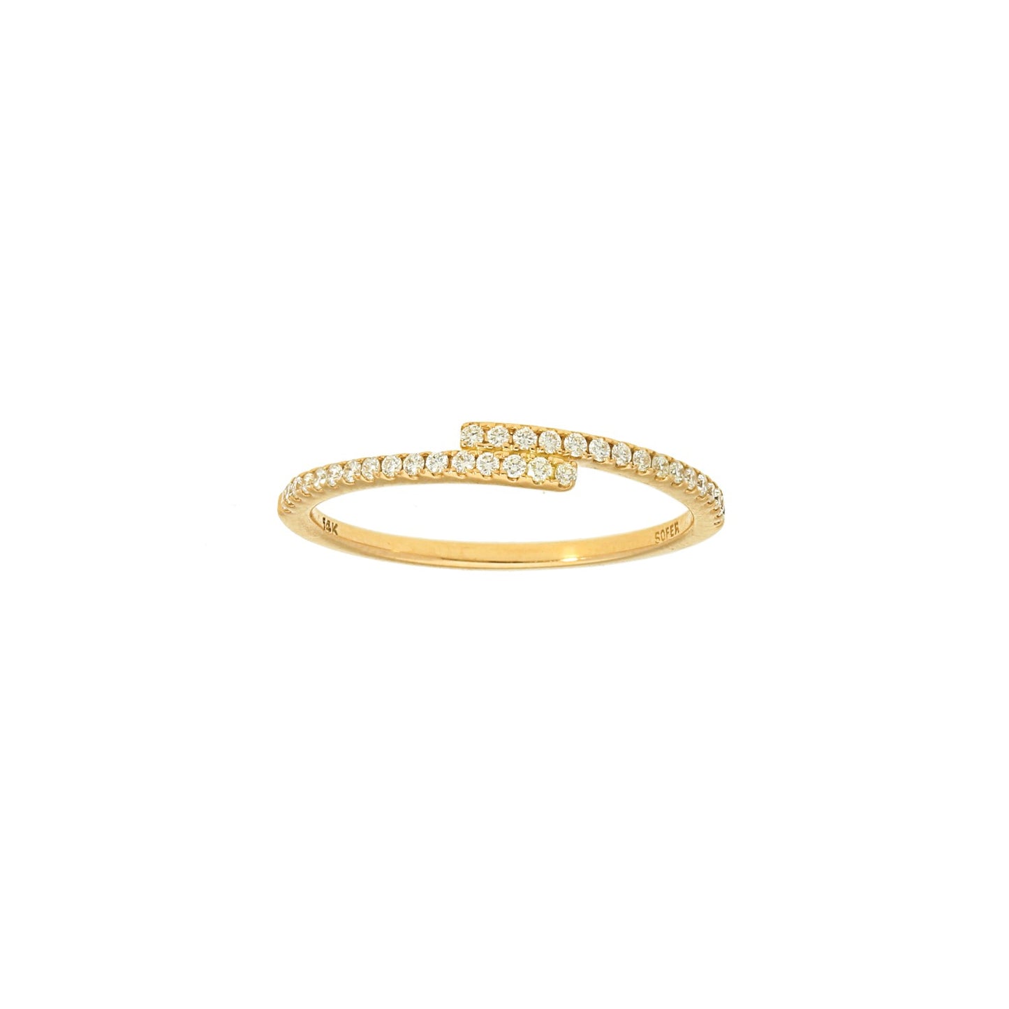 Thin Bypass Pave Diamond Band