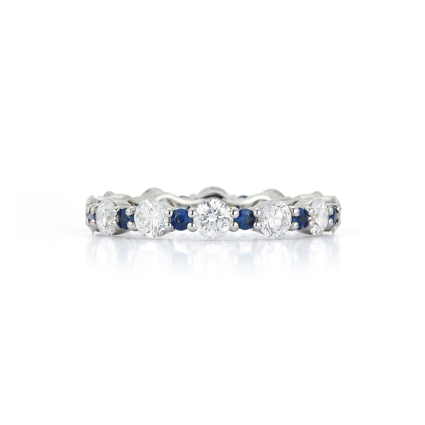 Blue Sapphire and Diamond Eternity Band