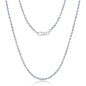 Sterling Silver 2.3mm Rope Chain - Rhodium Plated