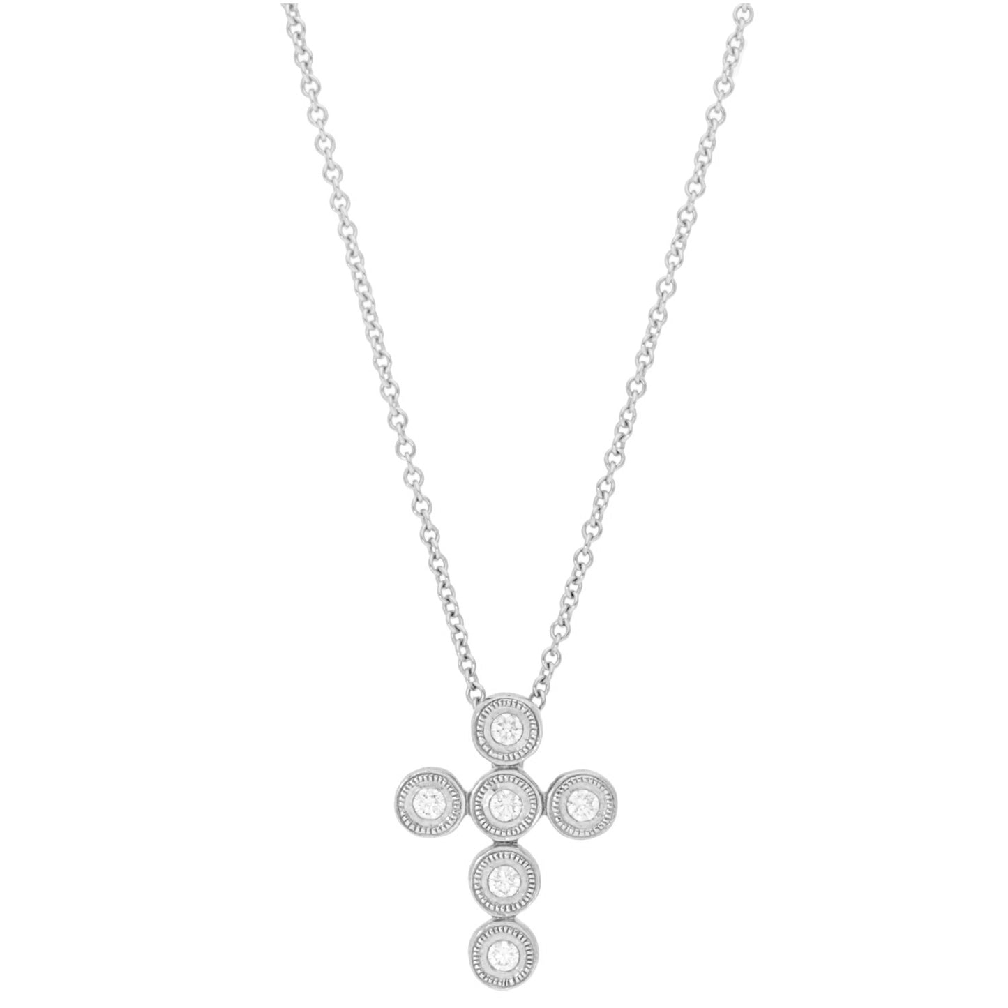 Diamond and Milgrain Cross Necklace