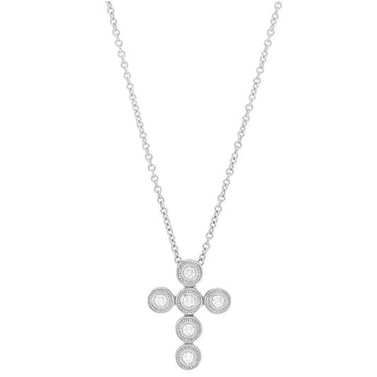 Diamond and Milgrain Cross Necklace